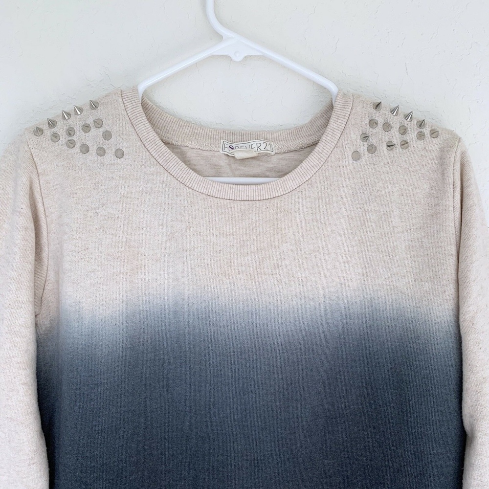 Forever 21 Beige Blue Spike Ombre Pullover Sweater - Picture 3 of 8